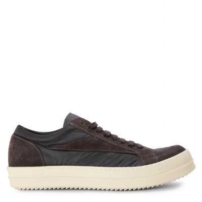 Rick Owens Vintage Low Dark Dust  Suede Nylon Sneaker
