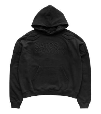 Satoshi Nakamoto Padded Hoodie Black