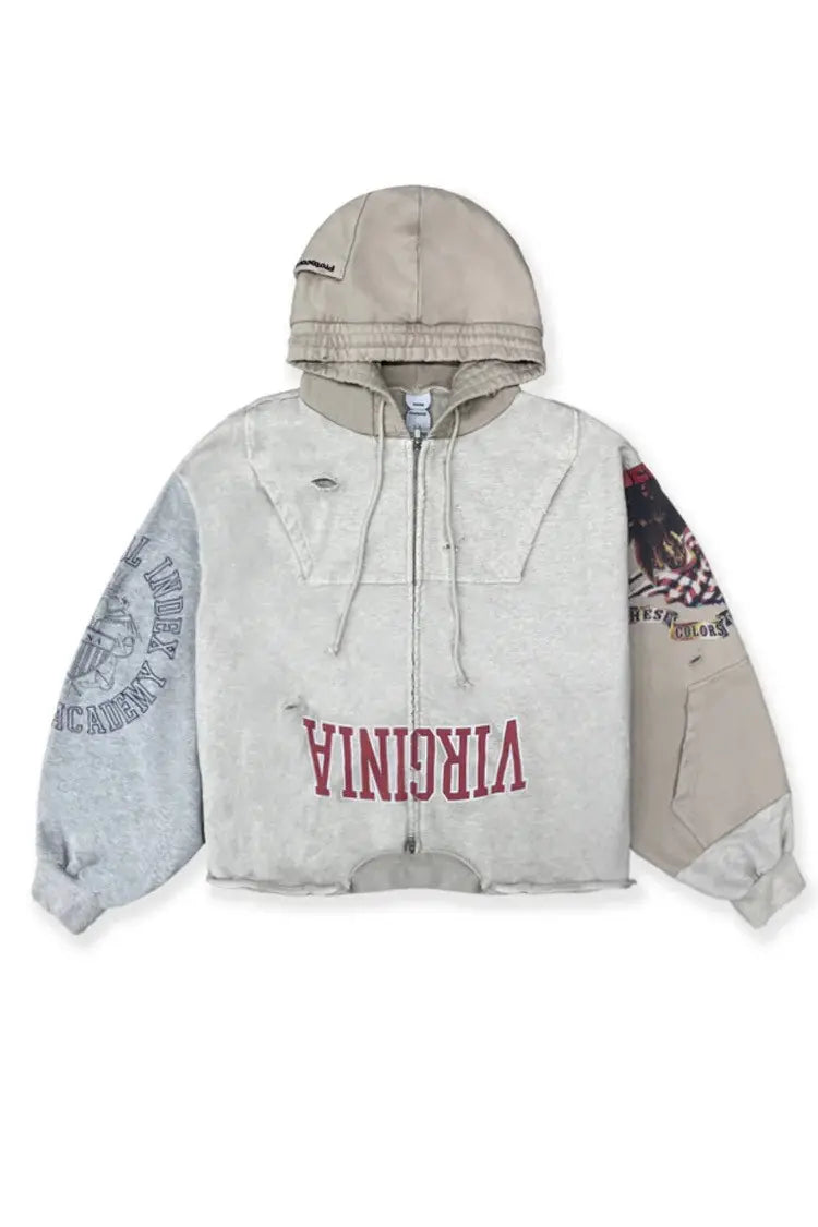 Protocol Index Upside Down Virginia Grey Zip Hoodie