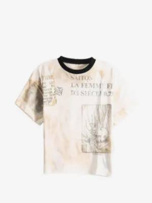 SAITOS Fin De Siecle Distressed Graphic T-shirt