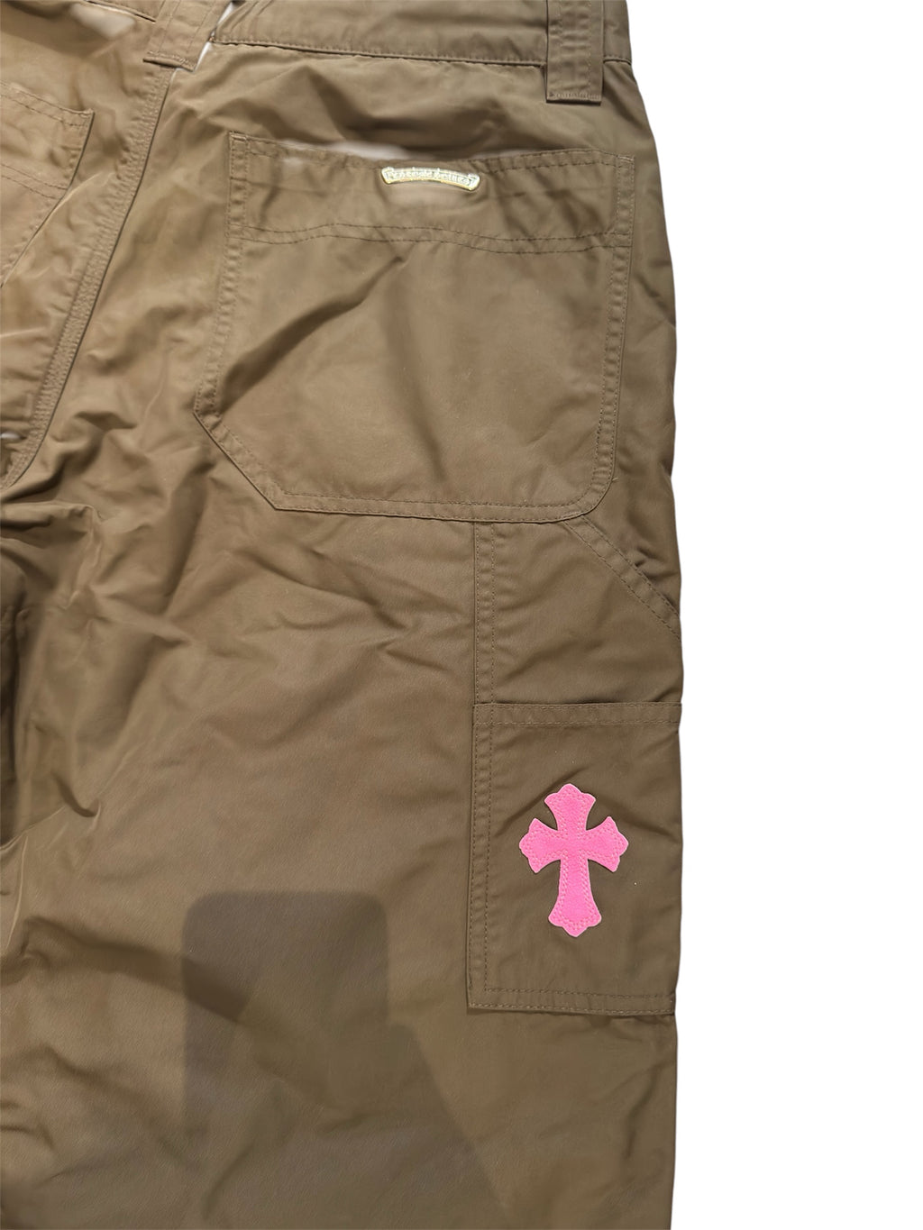 Chrome Hearts Leather Patch Brown Carpenter Pants