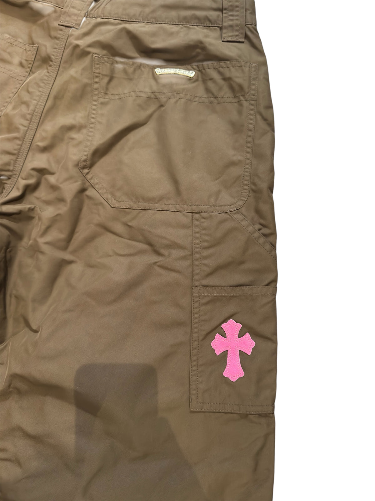 Chrome Hearts Leather Patch Brown Carpenter Pants