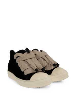 Rick Owens Black Suede Low Jumbo Lace Sneaker