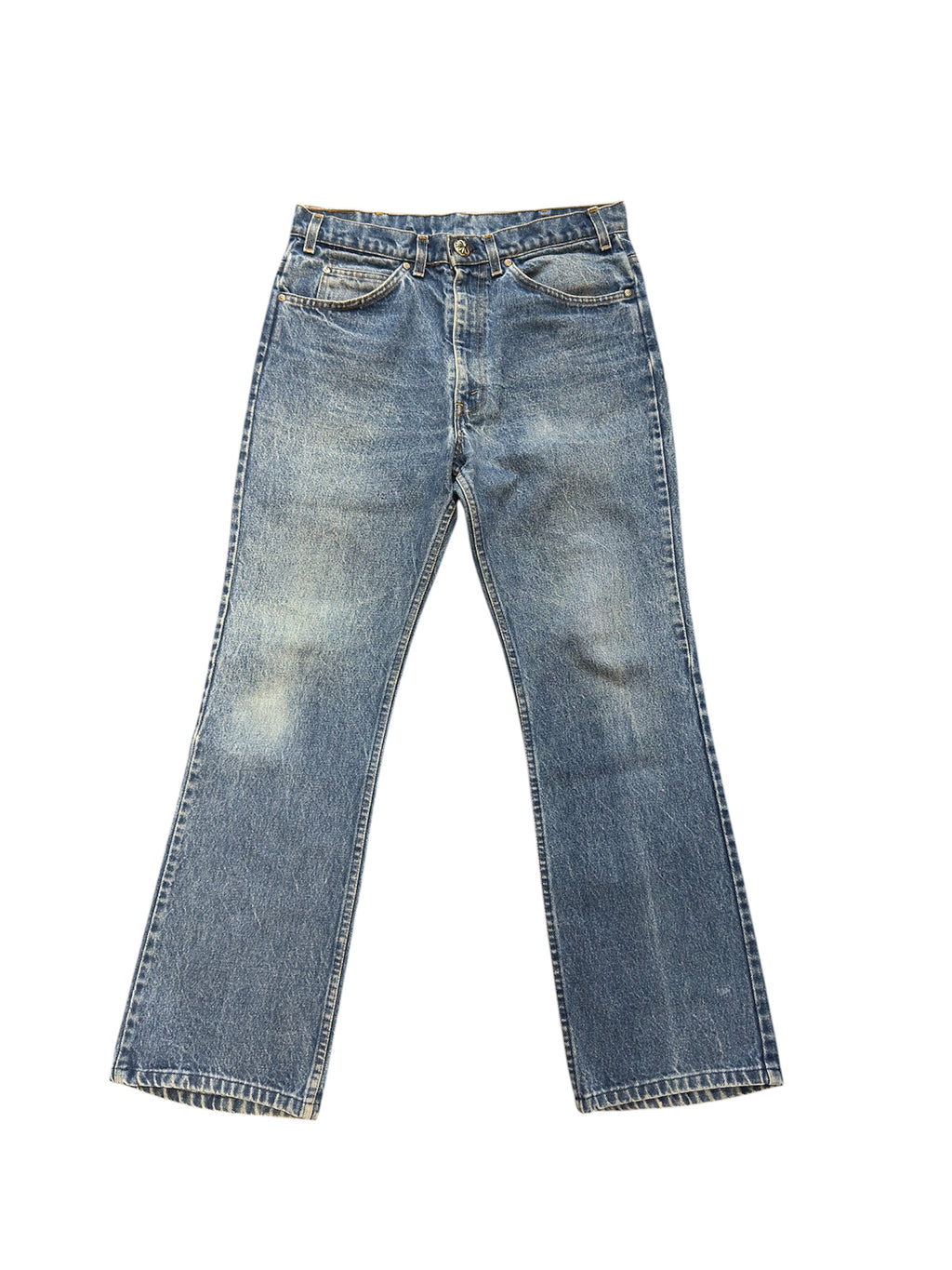 Chrome Hearts Multi Black Leather Patch Blue Denim Jeans