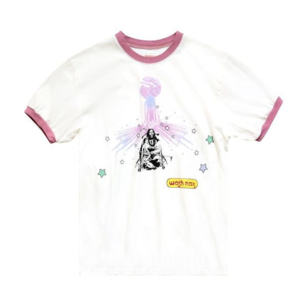 Kapital Tenjiku "Laundry Max Chief" White Jersey Ringer Shirt