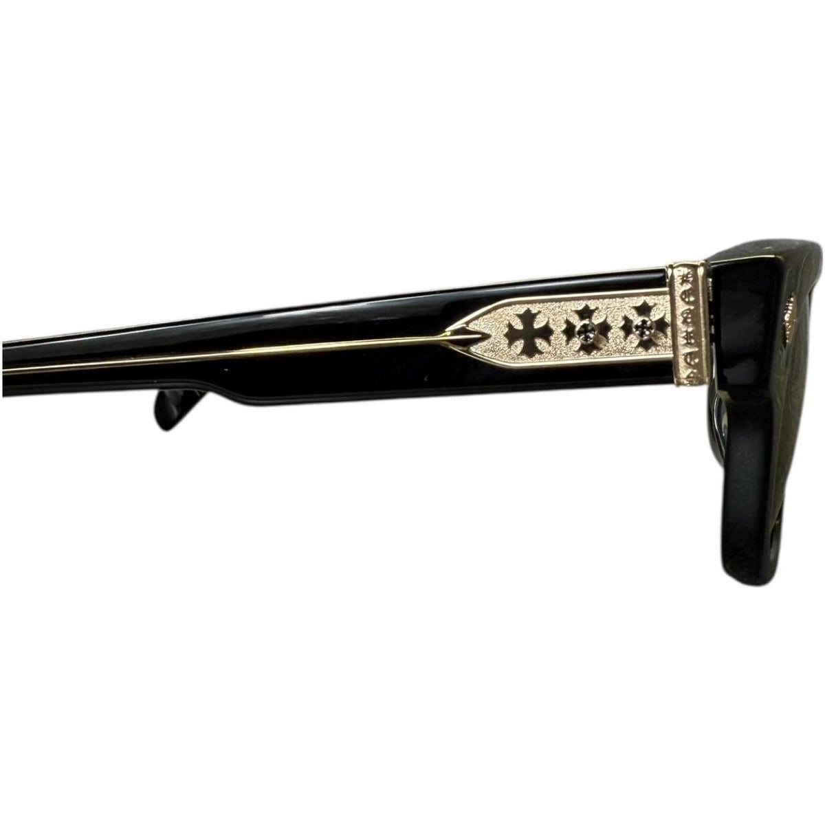 Chrome Hearts Dick Fitzener Sunglasses Black With Gold Accents