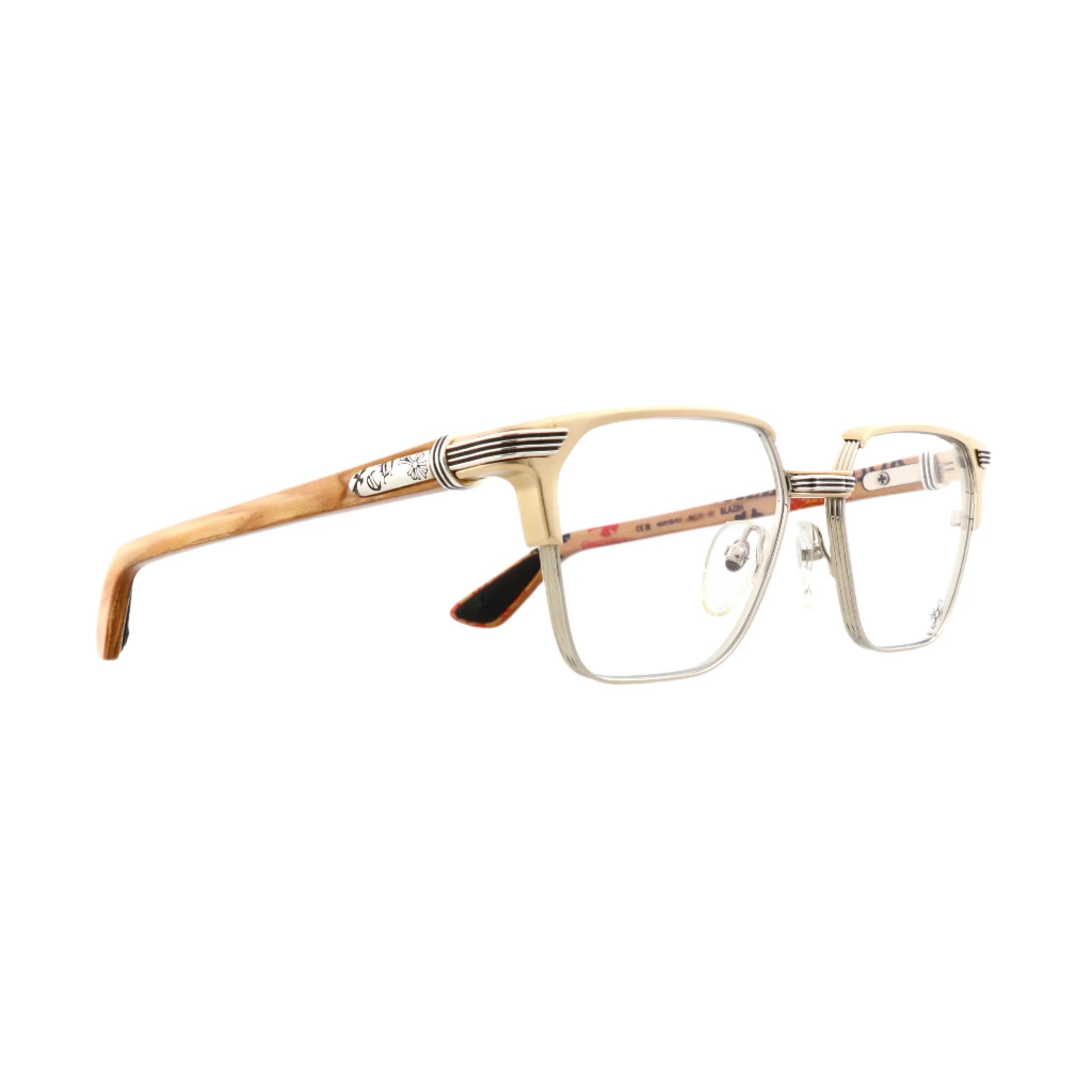 Chrome Hearts Blazin Stencil Wood Glasses