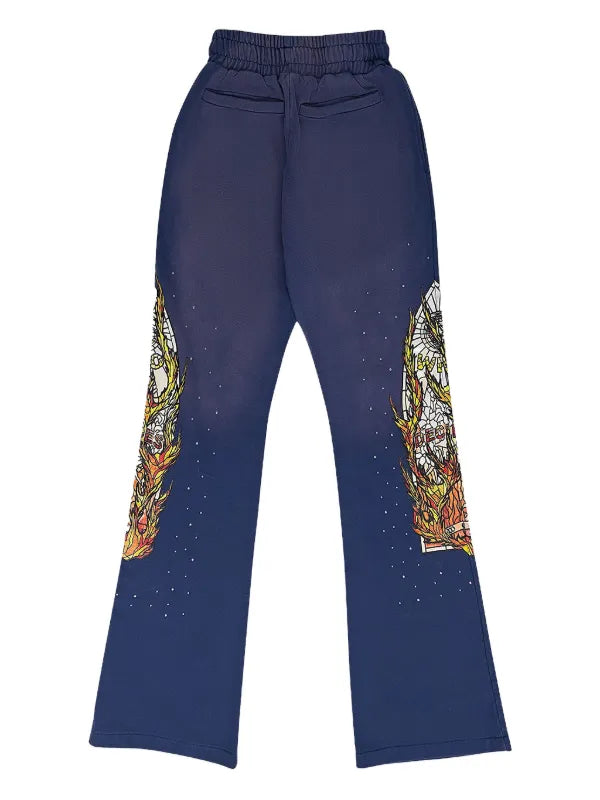 Who Decides War Flame Glass Purple Sweatpants