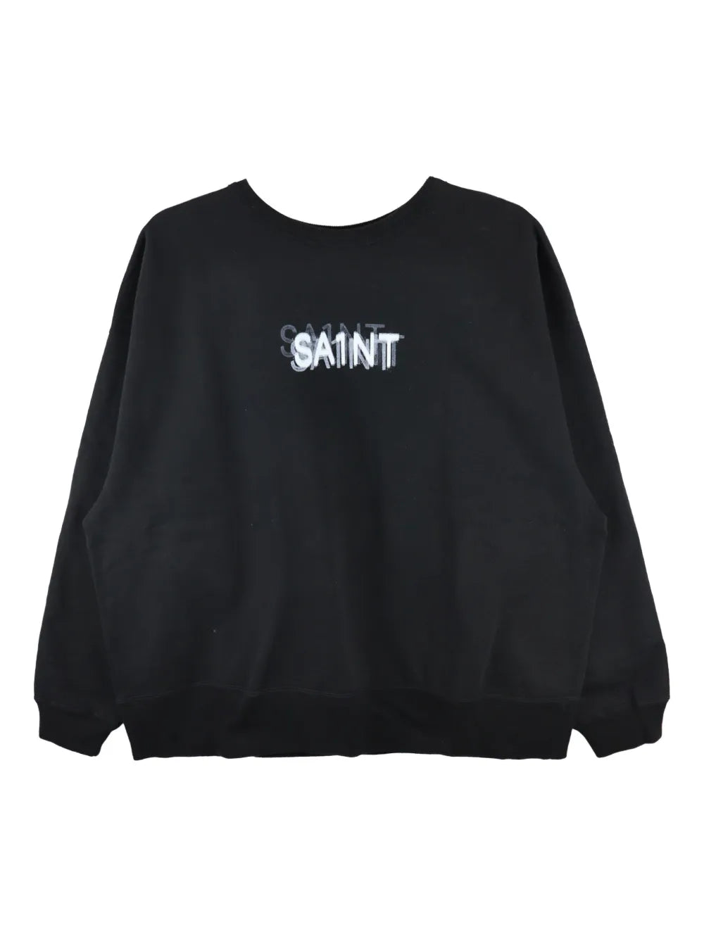 Saint Michael Repeat Logo Crewneck Black