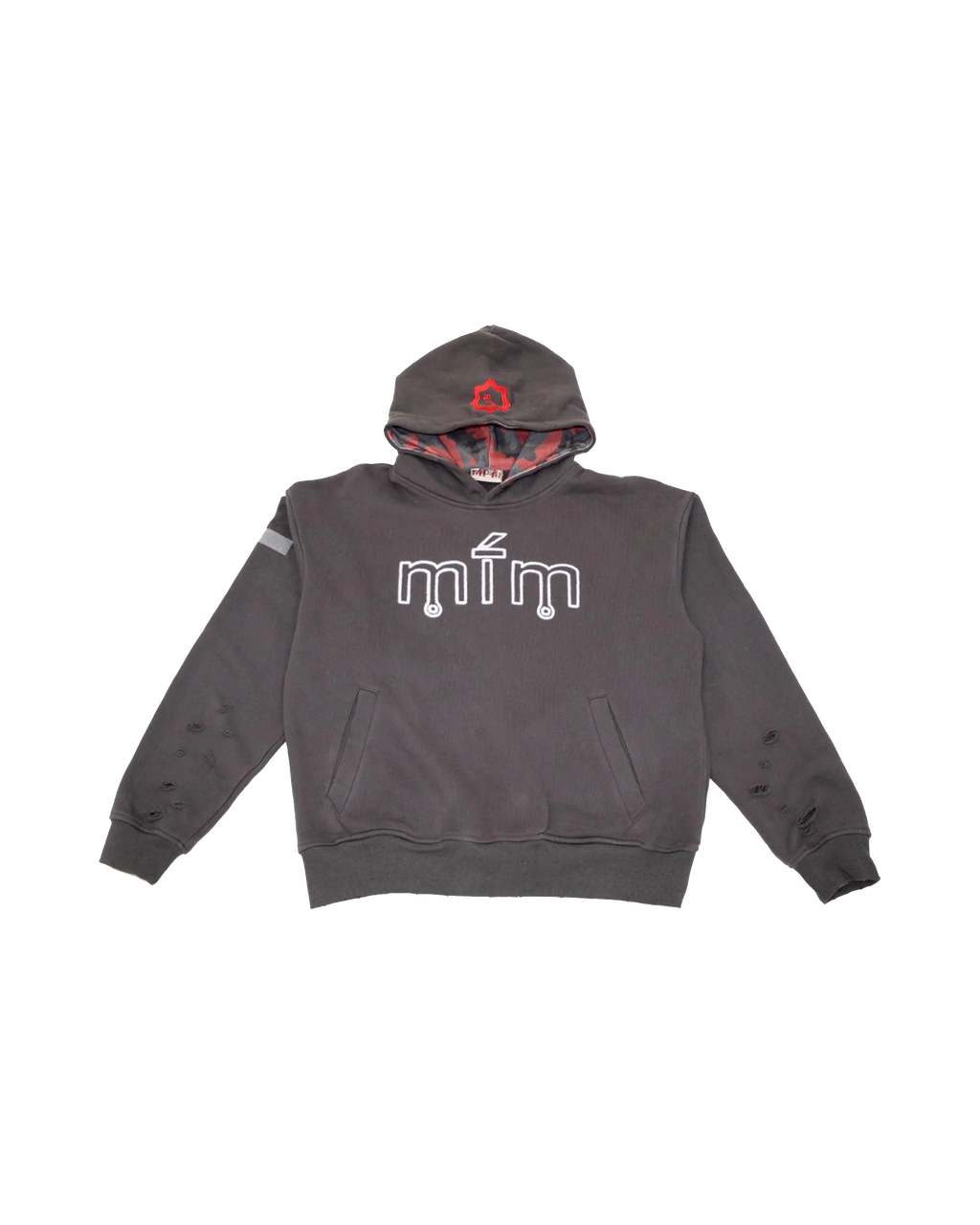 MURD333R.FM General Issue: Special Ops Pullover Hoodie in sage Brown with a red logo.