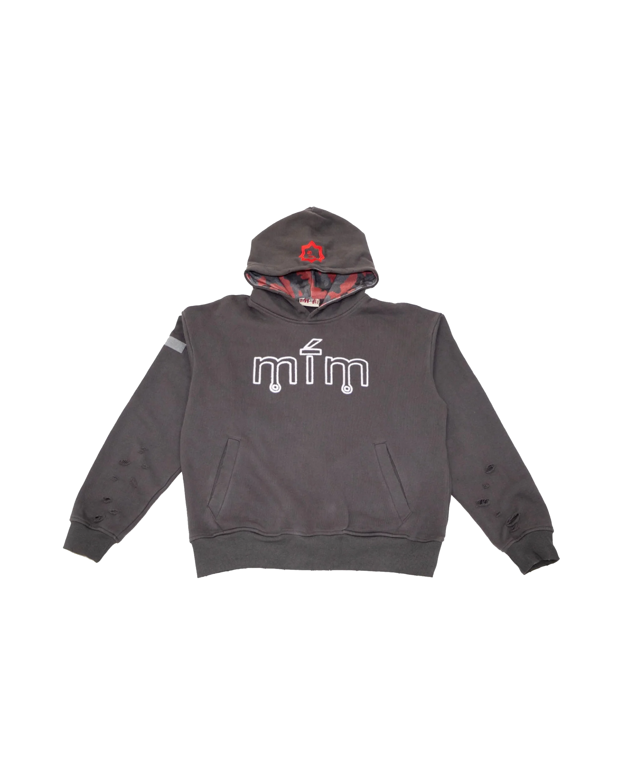 MURD333R.FM General Issue: Special Ops Pullover Hoodie in sage Brown with a red logo.
