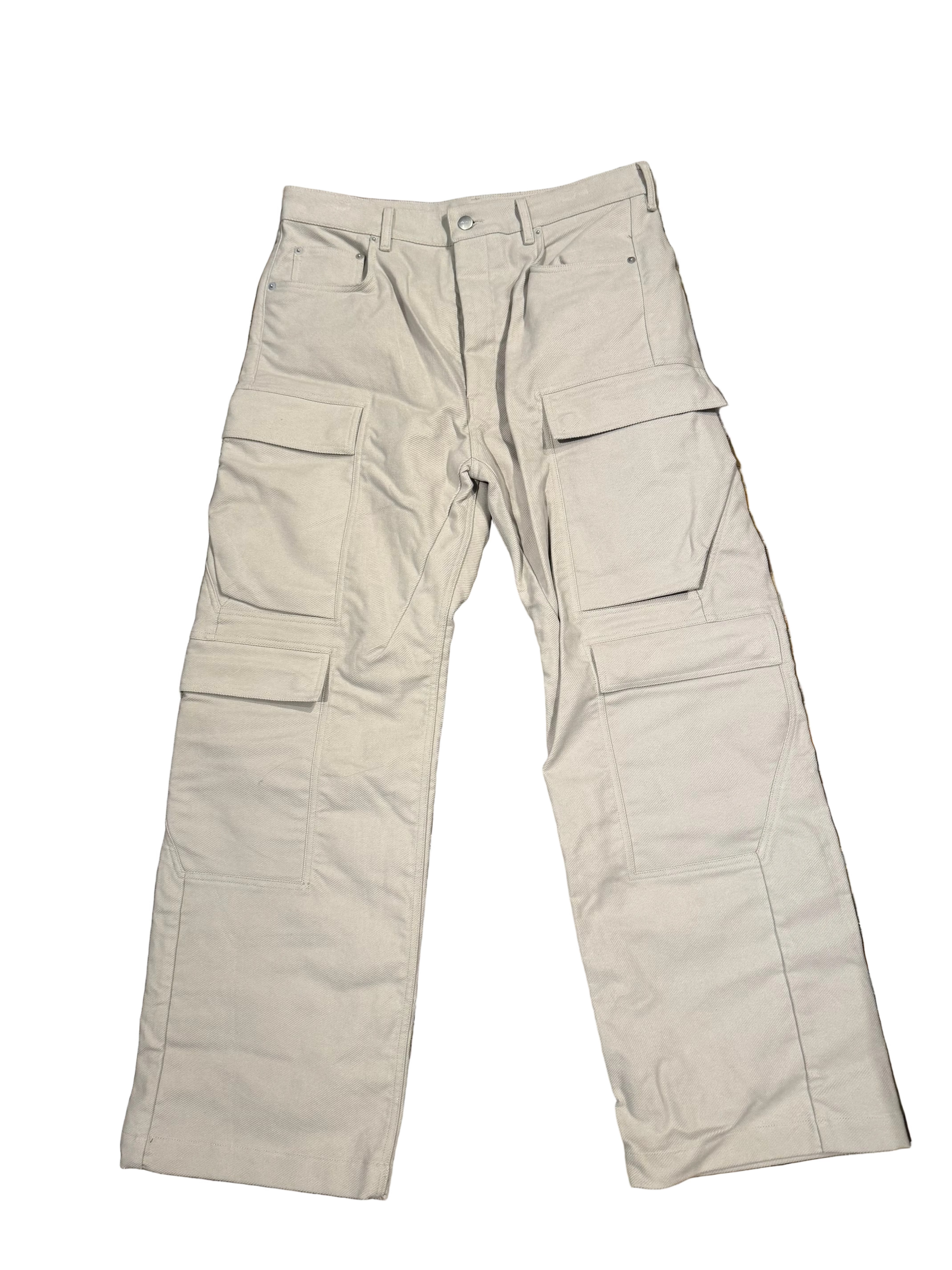 Rick Owens Light Grey Double Cargo Pants