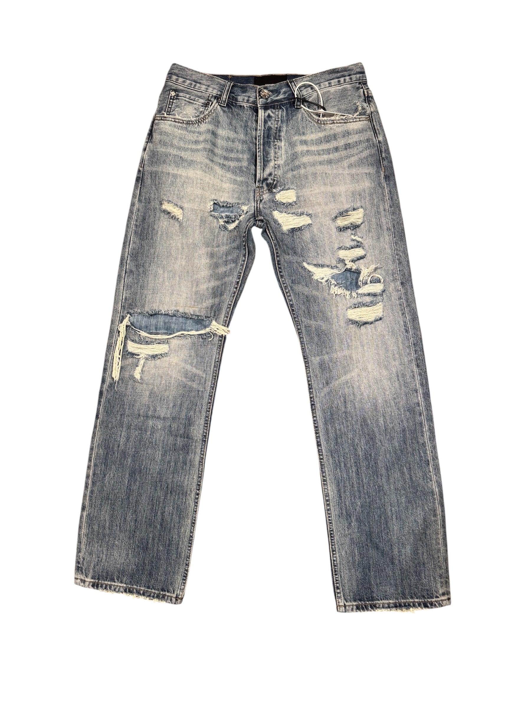 Richill Melancholy Distressed Relaxed Denim Indigo Jeans