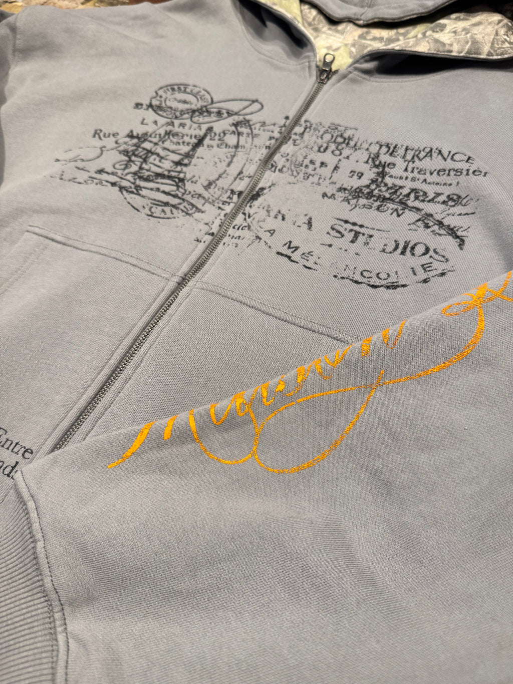 Aria Studios Paris Exclusive Reversible Grey / Orange Hoodie