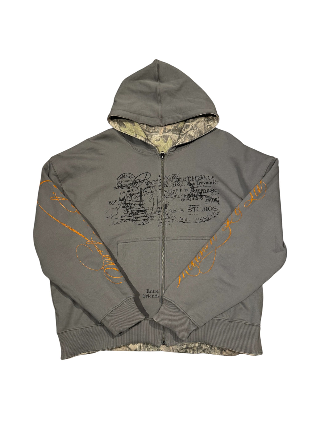 Aria Studios Paris Exclusive Reversible Grey / Orange Hoodie