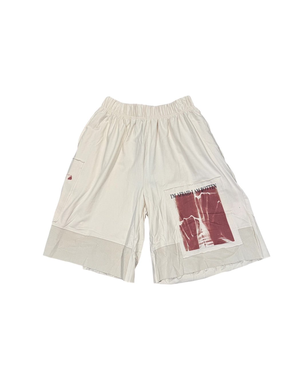 Richill Melancholy Patch Logo Cotton Cream Shorts