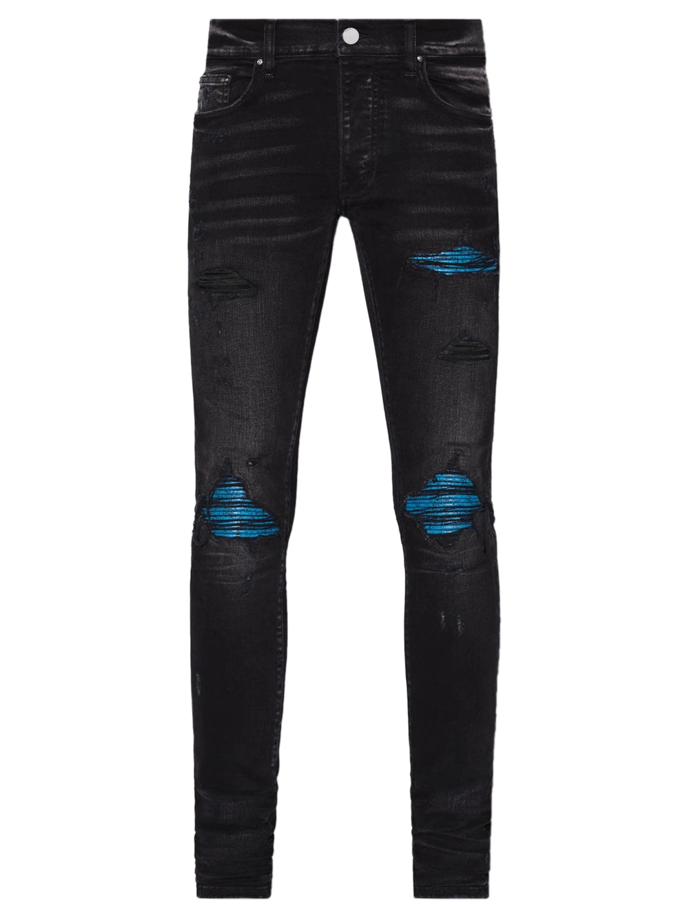 Amiri Cracked Blue MX1 Black Jeans