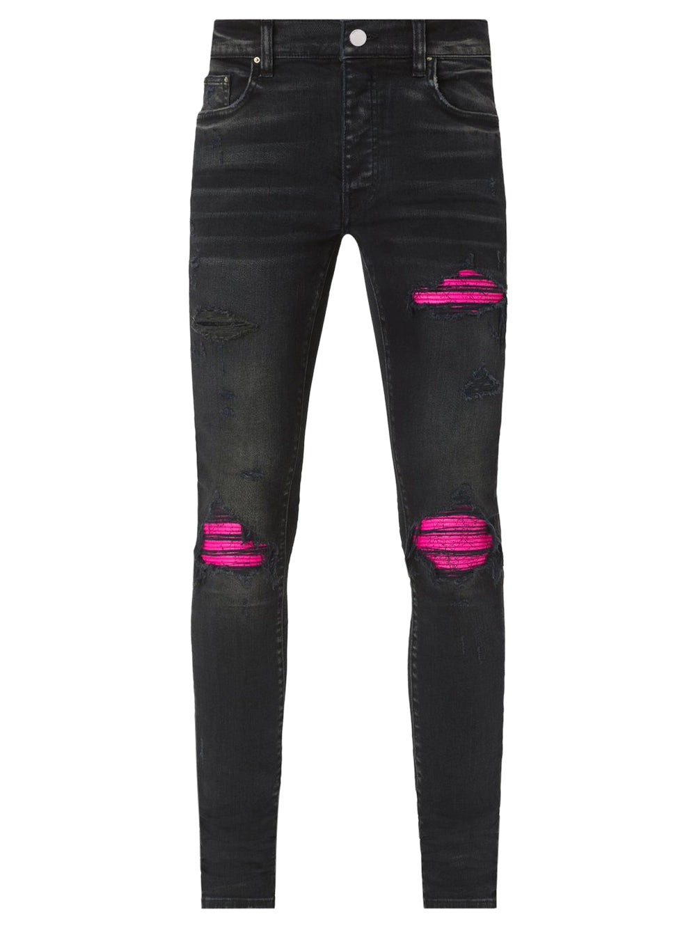 Amiri Pink Patch MX1 Black Jeans