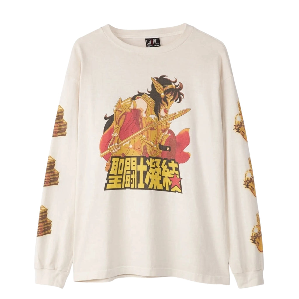 Saint Michael Clot warrior Graphic Longsleeve White/Gold