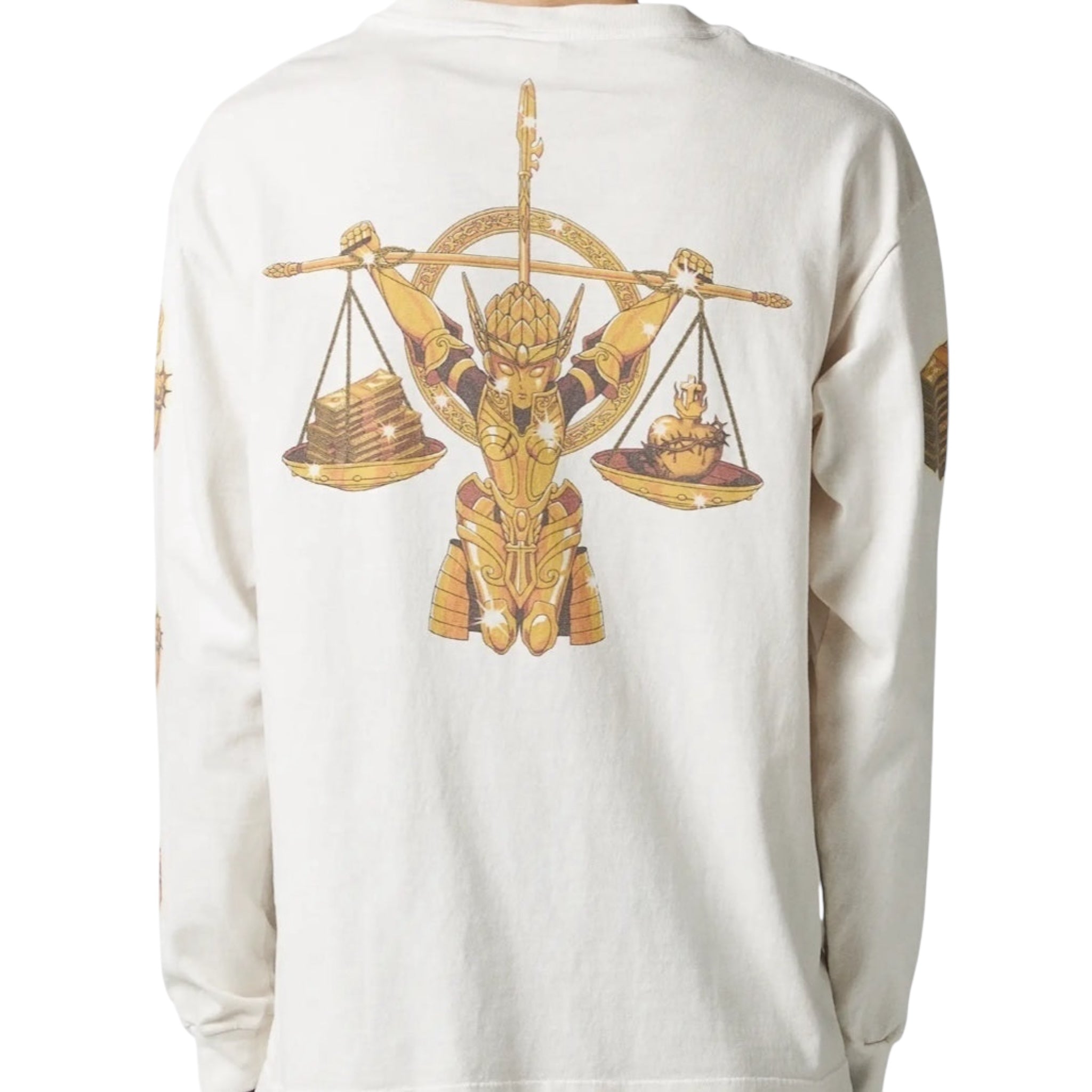 Saint Michael Clot warrior Graphic Longsleeve White/Gold