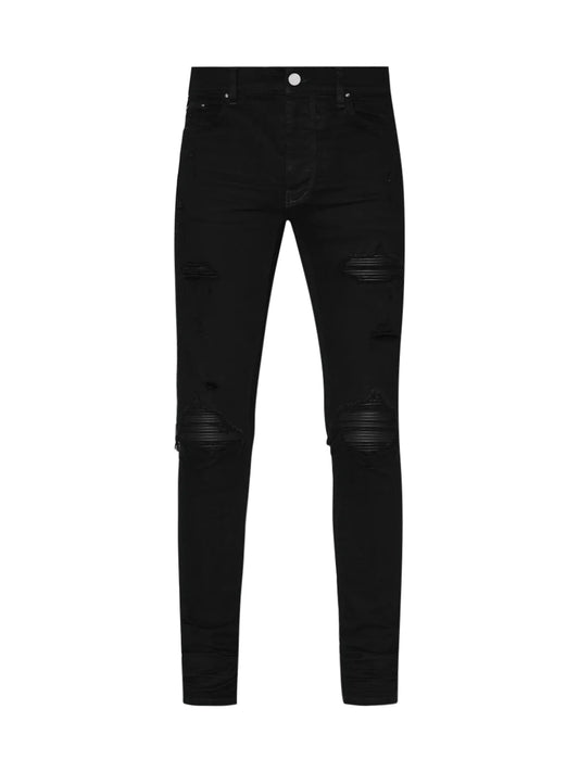 Amiri Black Leather Patch Black MX1 Jeans