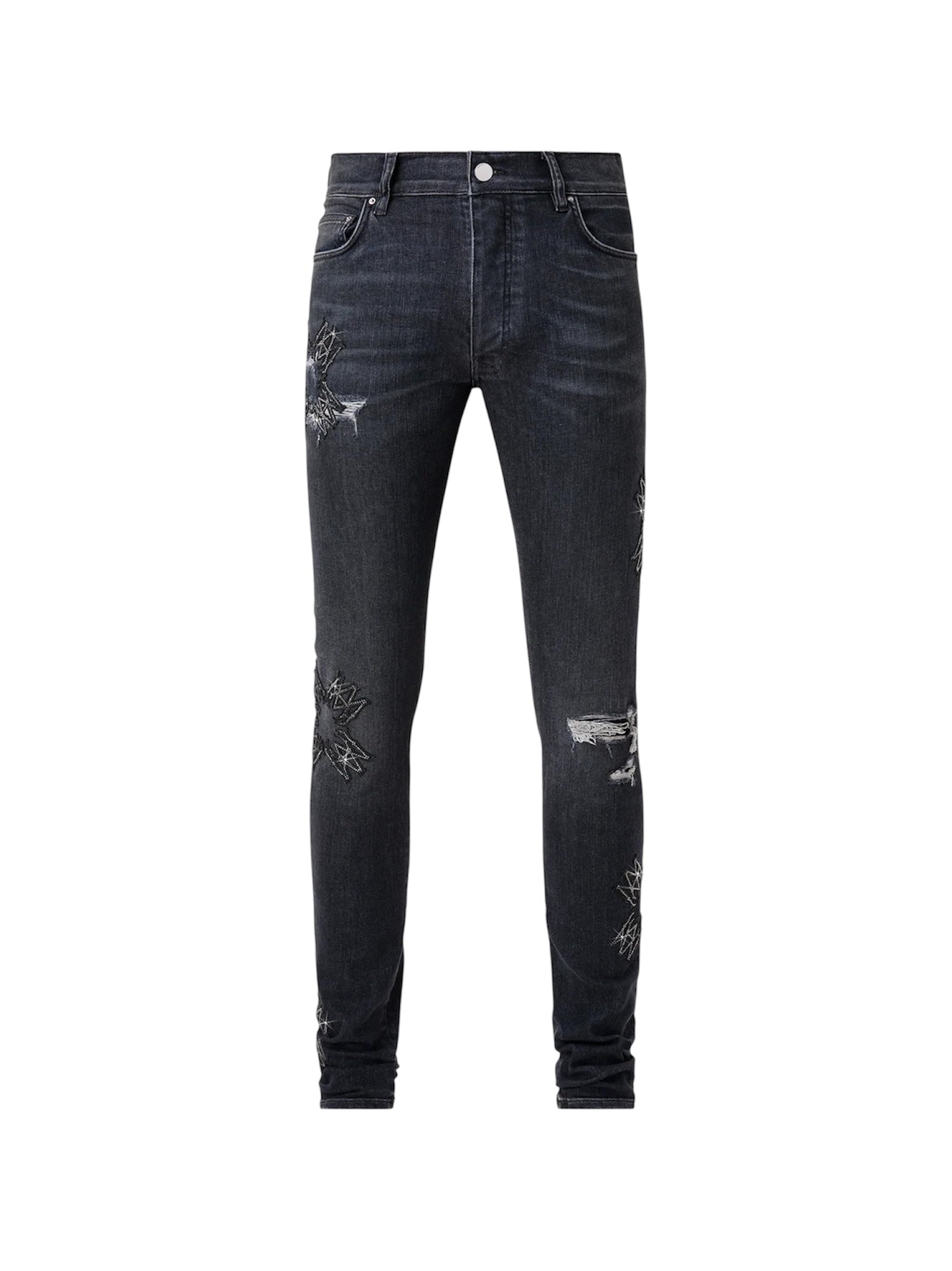 Amiri MA Black Crystal Logo Black Jeans