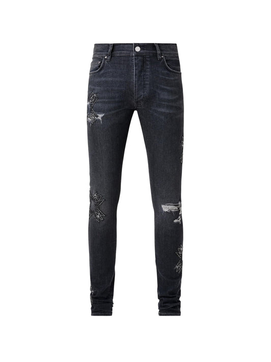 Amiri MA Black Crystal Logo Black Jeans