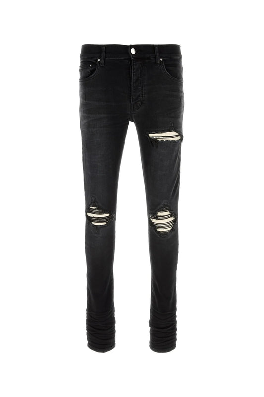 Amiri White Suede Patch Black MX1 Jeans