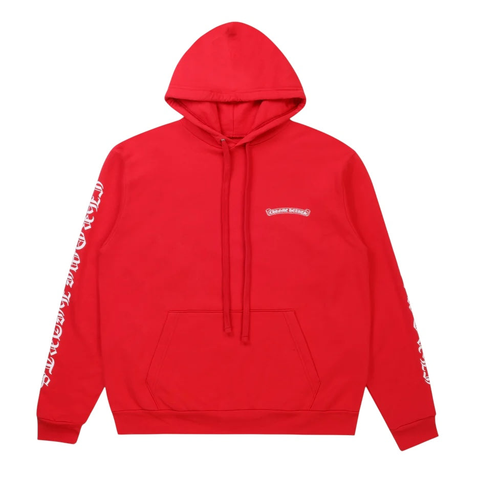 Chrome Hearts Scroll Logo Red/White Hoodie