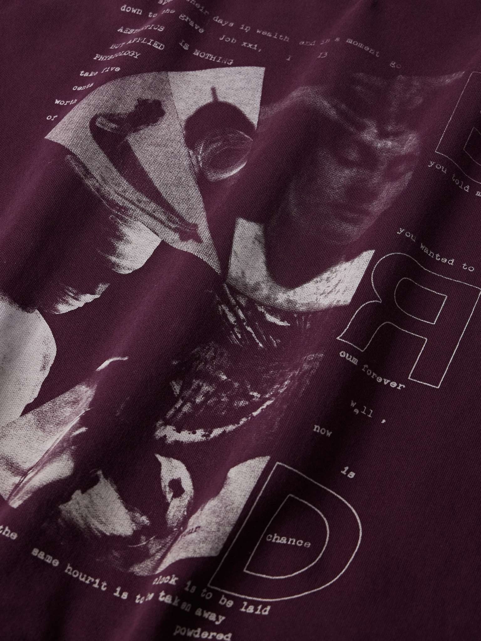 ENFANTS RICHES DÉPRIMÉS Remember When Printed Jersey Burgundy Hoodie