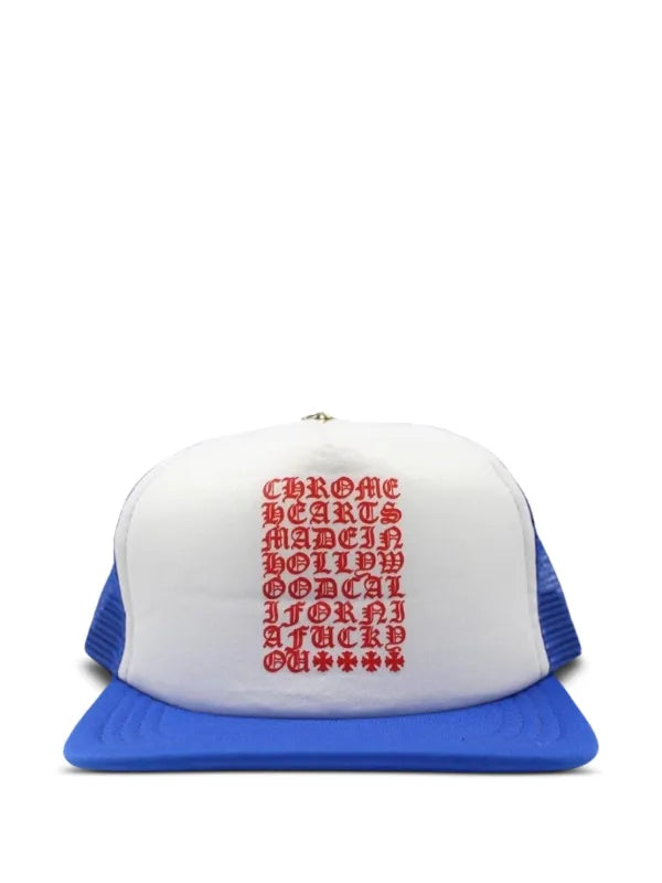 Chrome Hearts Eyechart Trucker Hat 'Blue/White/Red'
