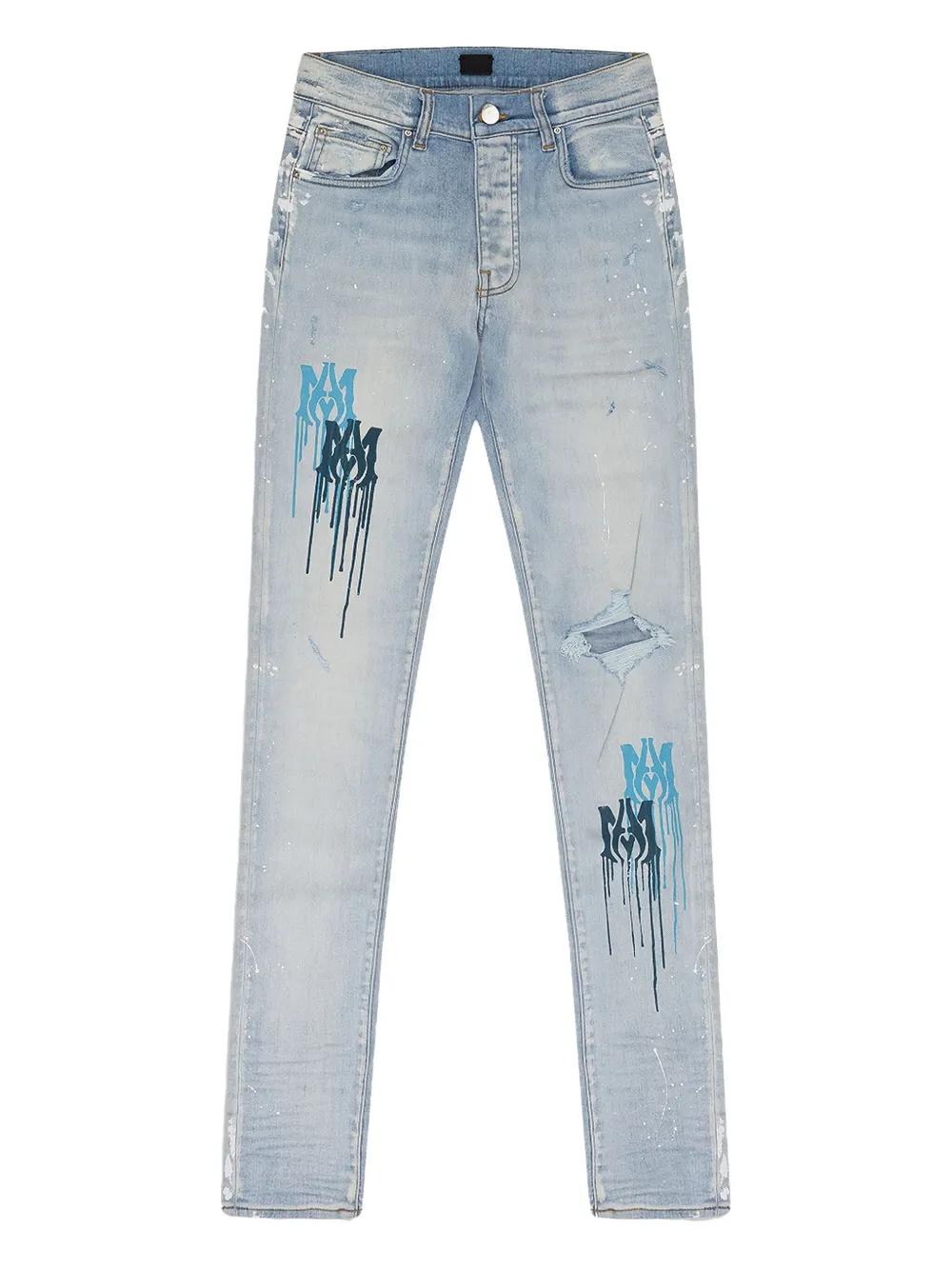 Amiri MA Drip Thrasher Blue Jeans