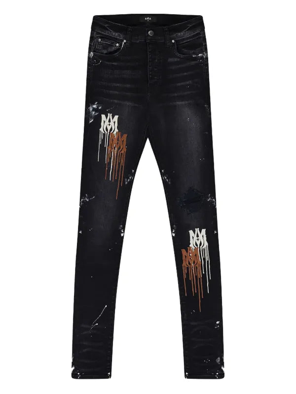 Amiri MA Drip Thrasher Black Jeans