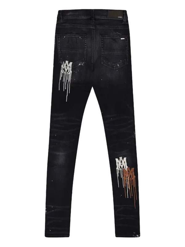 Amiri MA Drip Thrasher Black Jeans