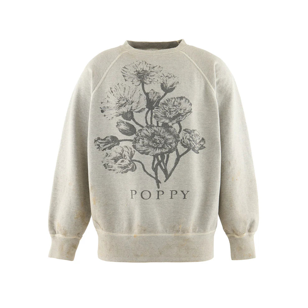 Saint Michael Poppy Print Grey Crewneck