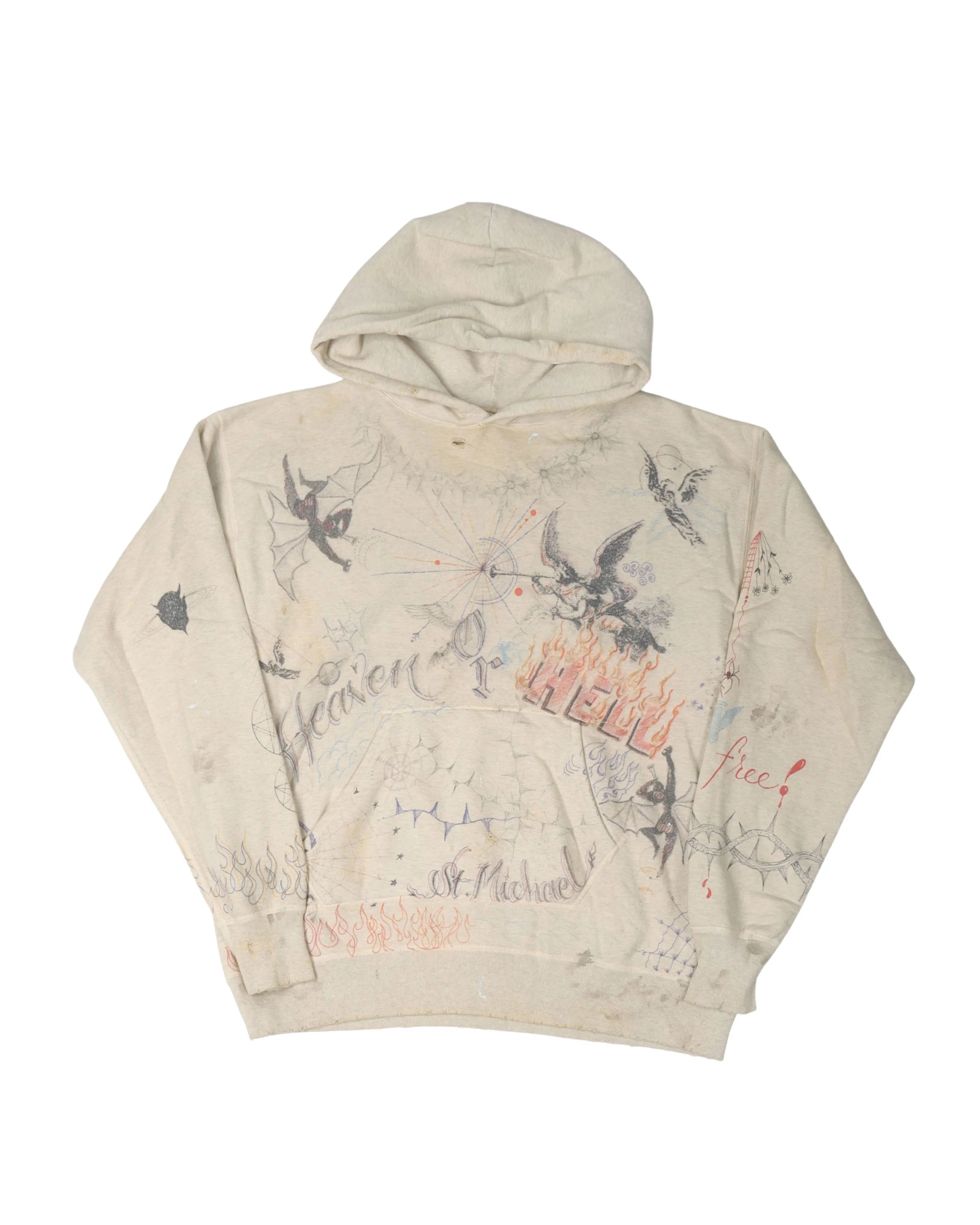 Saint Michael Heaven or Hell Graffiti Hoodie
