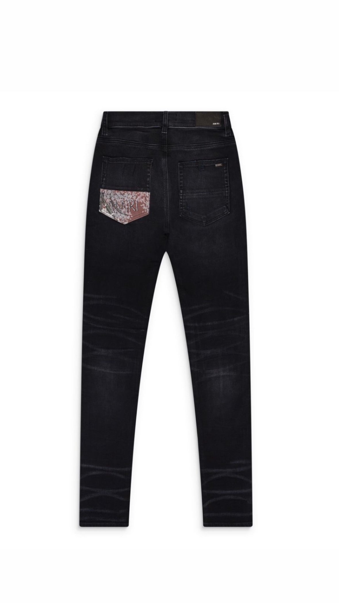 Amiri Hibiscus Art Patch MX1 Black Jeans