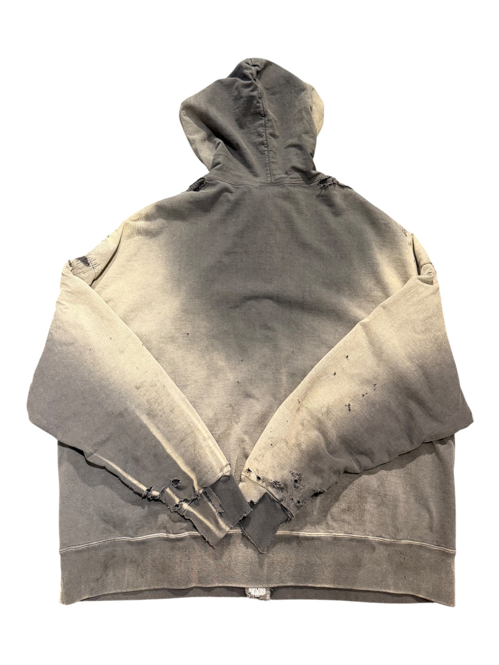Saint Michael MX6 Distressed Grey Zip Up Sweater