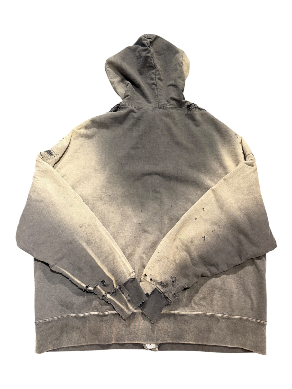 Saint Michael MX6 Distressed Grey Zip Up Sweater