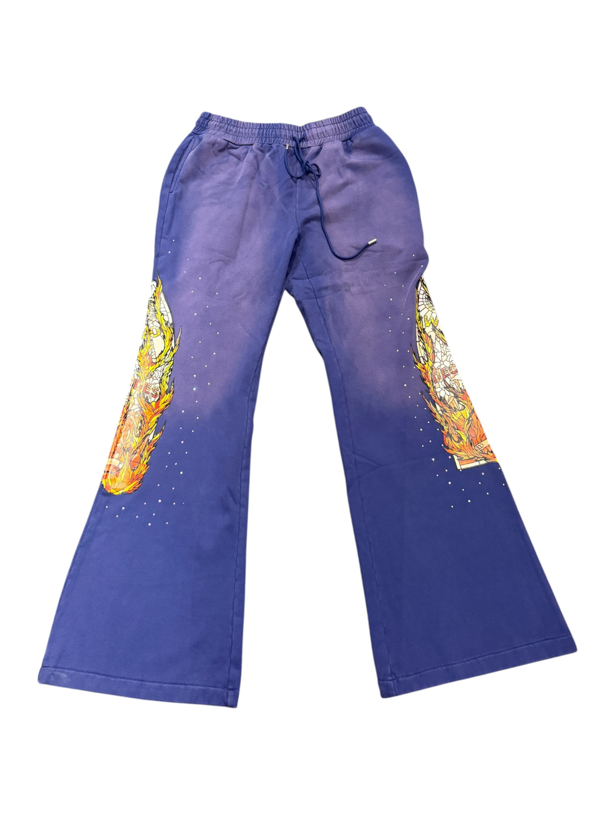 Who Decides War Flame Glass Purple Sweatpants