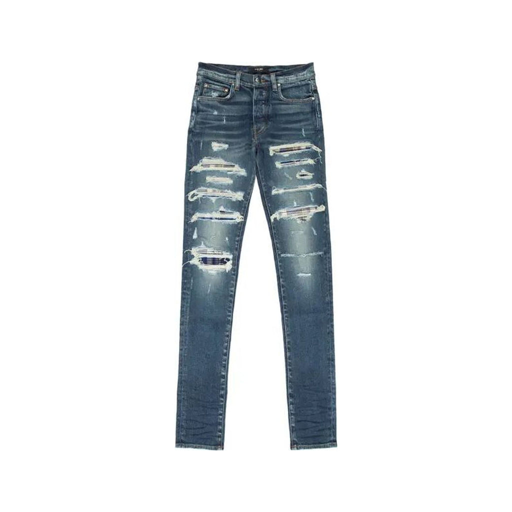 Amiri Blue Plaid Thrasher Blue Jeans