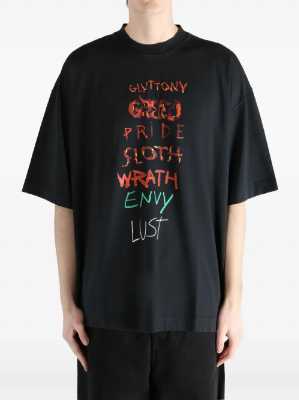 Vetements Seven Sins Logo Black T-Shirt