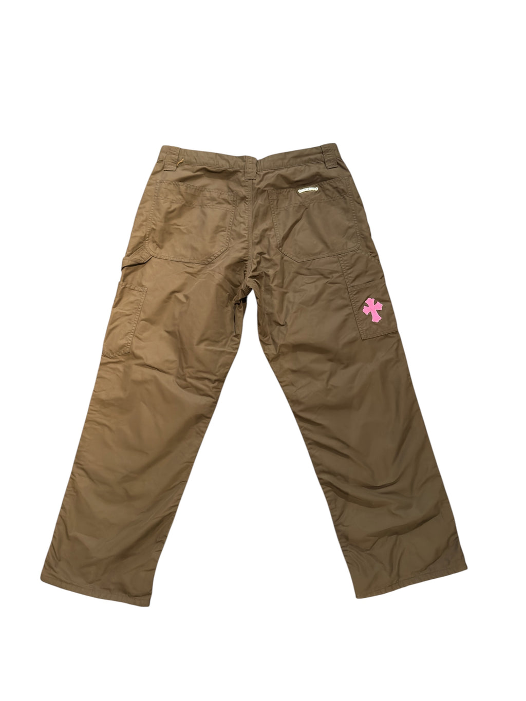 Chrome Hearts Leather Patch Brown Carpenter Pants