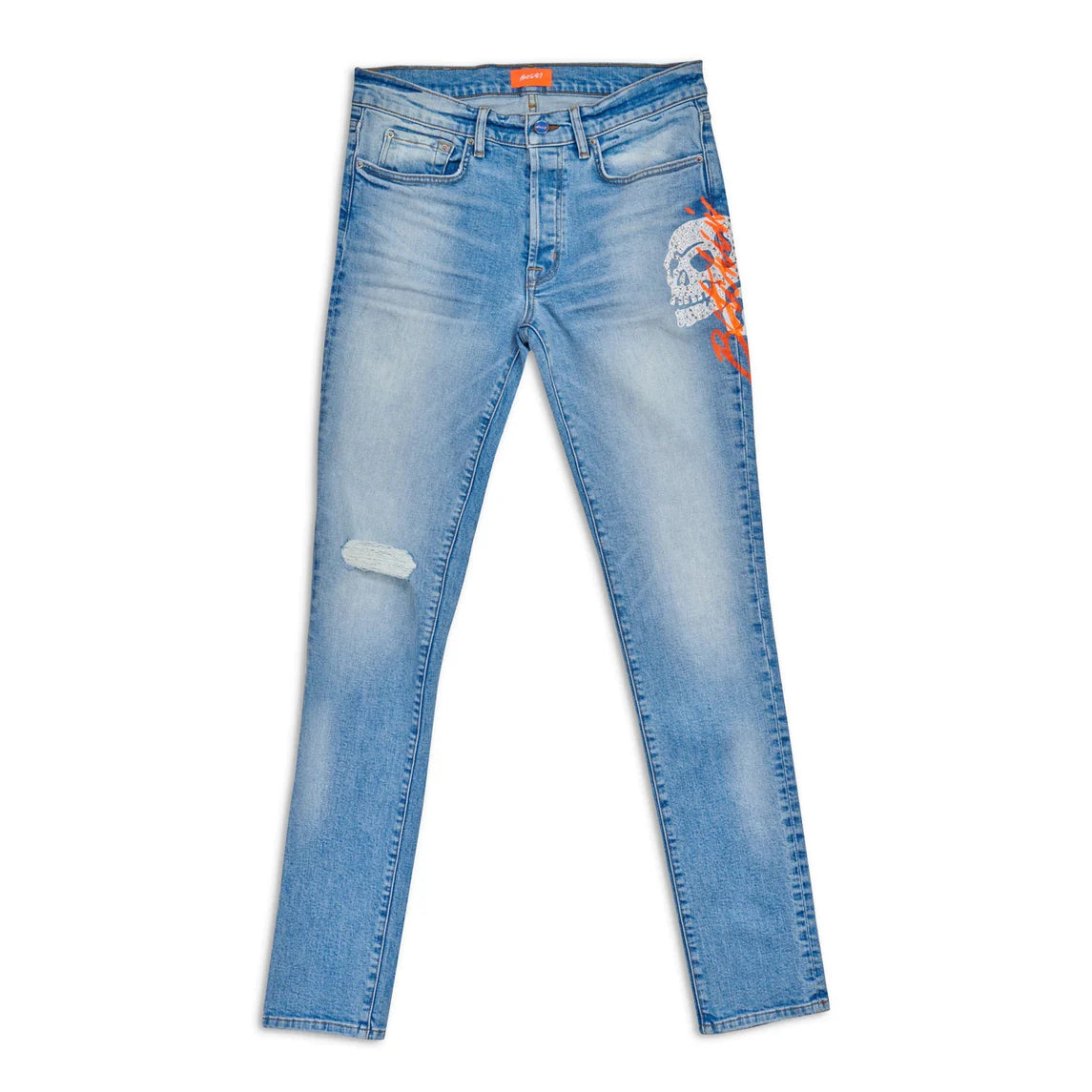 Bossi Skull Rhinestone Light Blue Jeans
