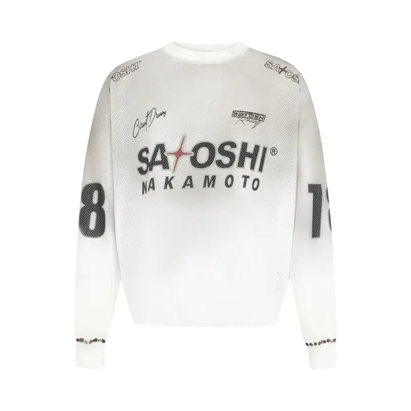 Satoshi Nakamoto Mesh Moto Jersey 'White'