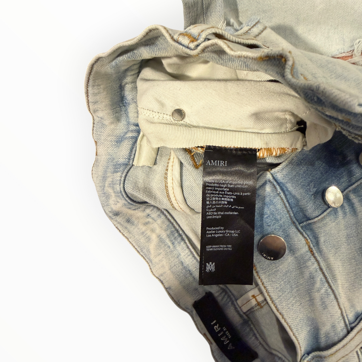 Amiri Pink Suede MX1 Light Jeans