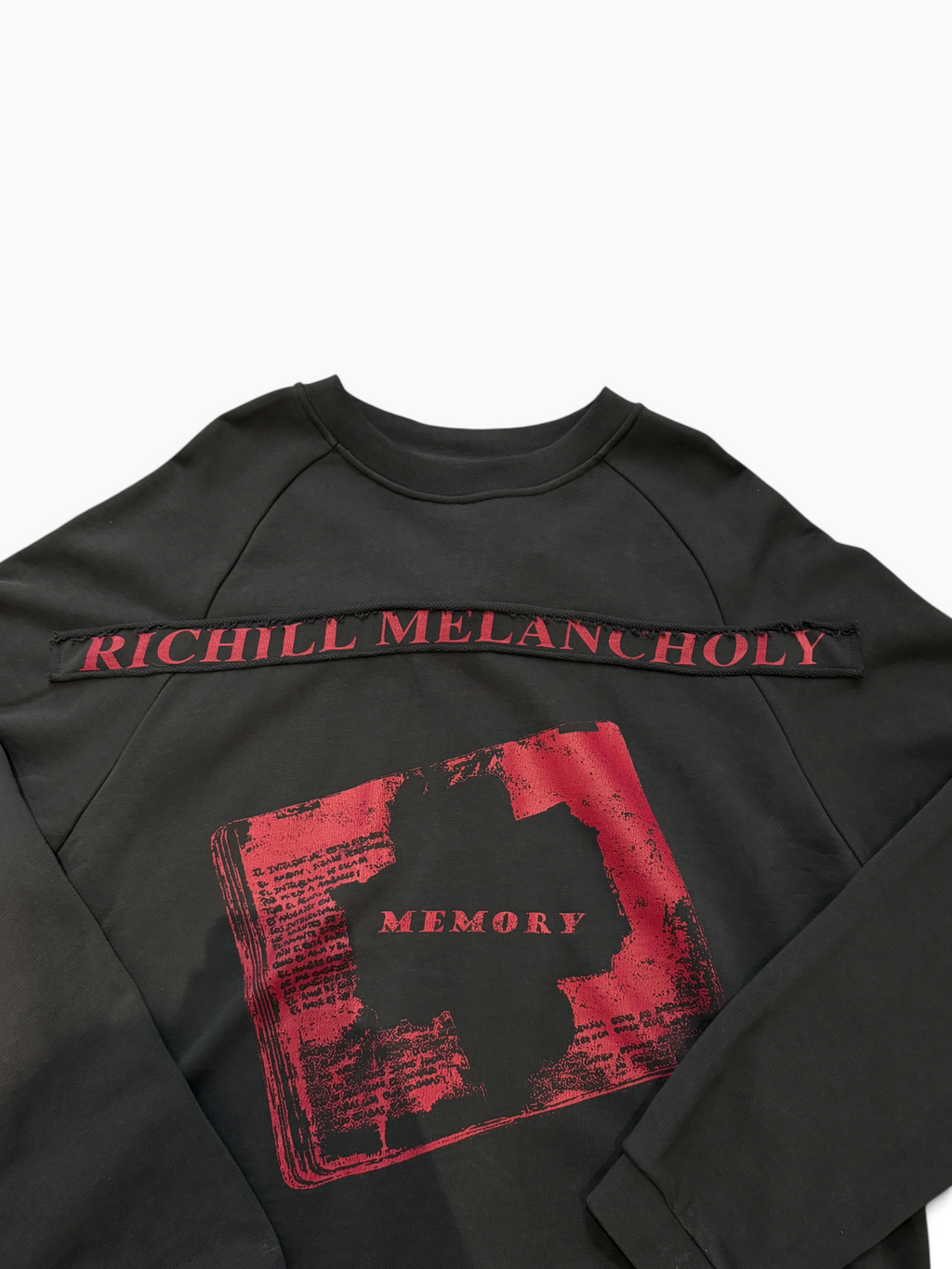 Richill Melancholy Bible Patch Black Crewneck Sweatshirt