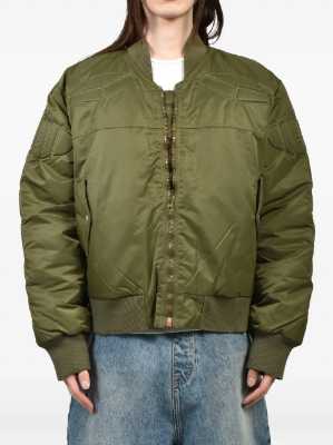 Satoshi Nakamoto Green Pad Bomber Jacket