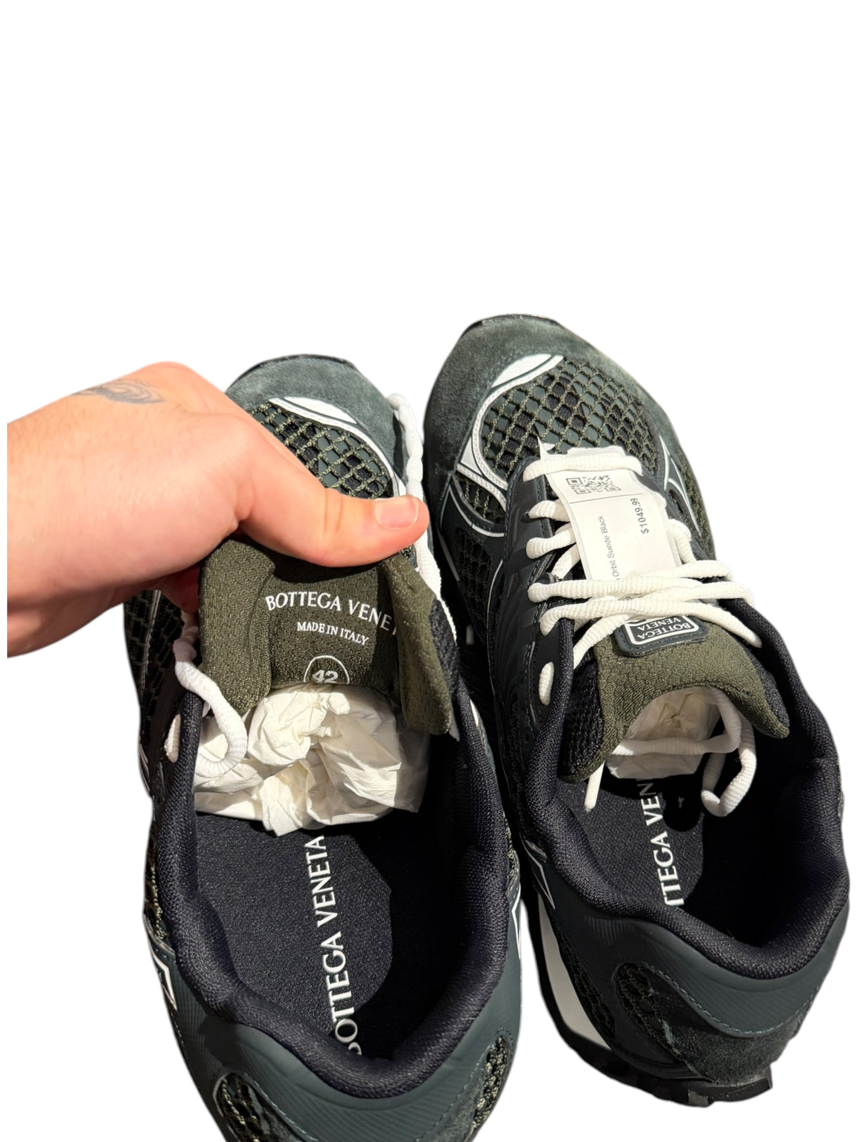 Bottega Veneta Orbit Suede Black Green Sneaker