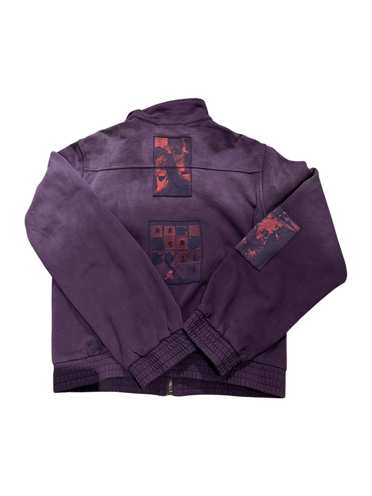 Richill Melancholy Washed Printed Patchwork Purple Jacket